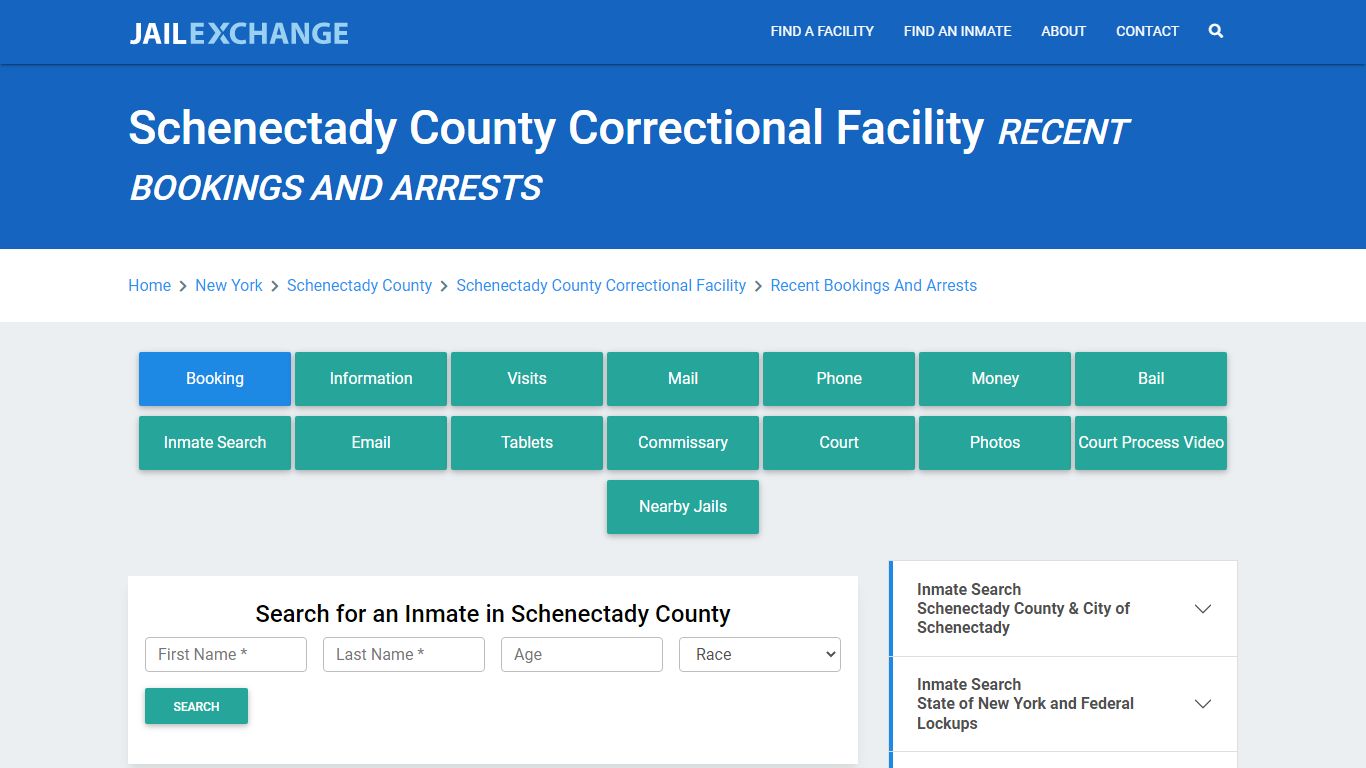 Schenectady County Correctional Facility Recent Bookings And Arrests