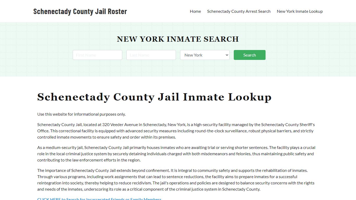 Schenectady County Jail Roster Lookup, NY, Inmate Search