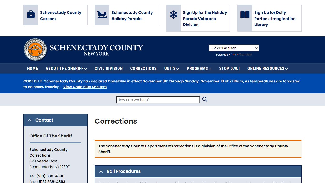 Corrections | Schenectady County