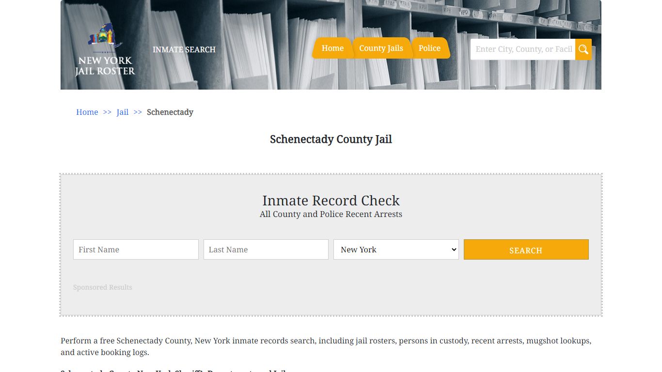 Schenectady County Jail - Jail Roster Search